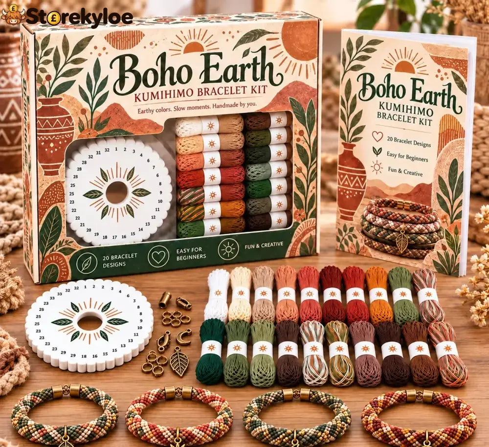 🌸Cottage Garden Kumihimo Bracelet Making Kit – DIY Braided Friendship Bracelets & Creative Gift Set ✨Beginners