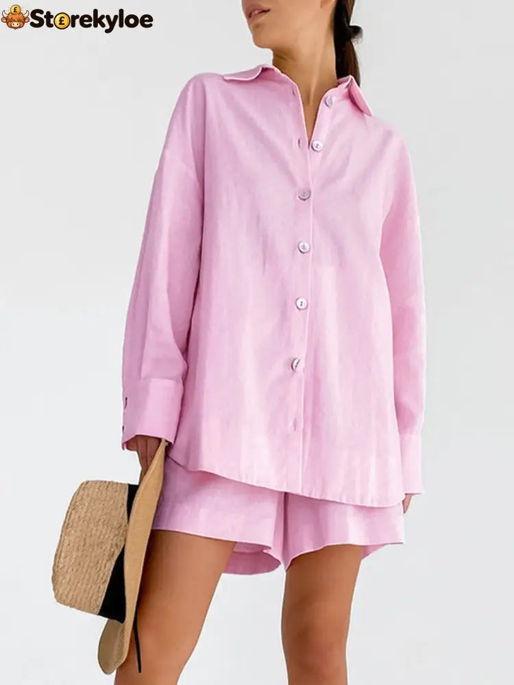 Cotton Beach Two Piece Shorts Set
