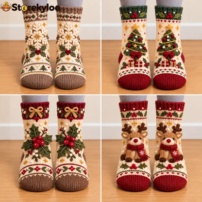 Cozy Christmas Fleece‑Lined Socks 🎄