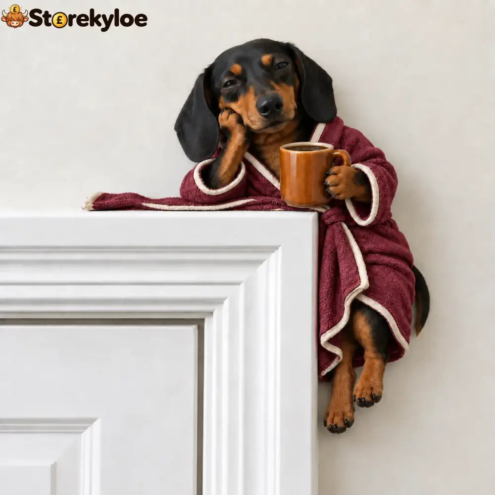 Cozy Coffee Dachshund Door Corner Topper - Dachshund