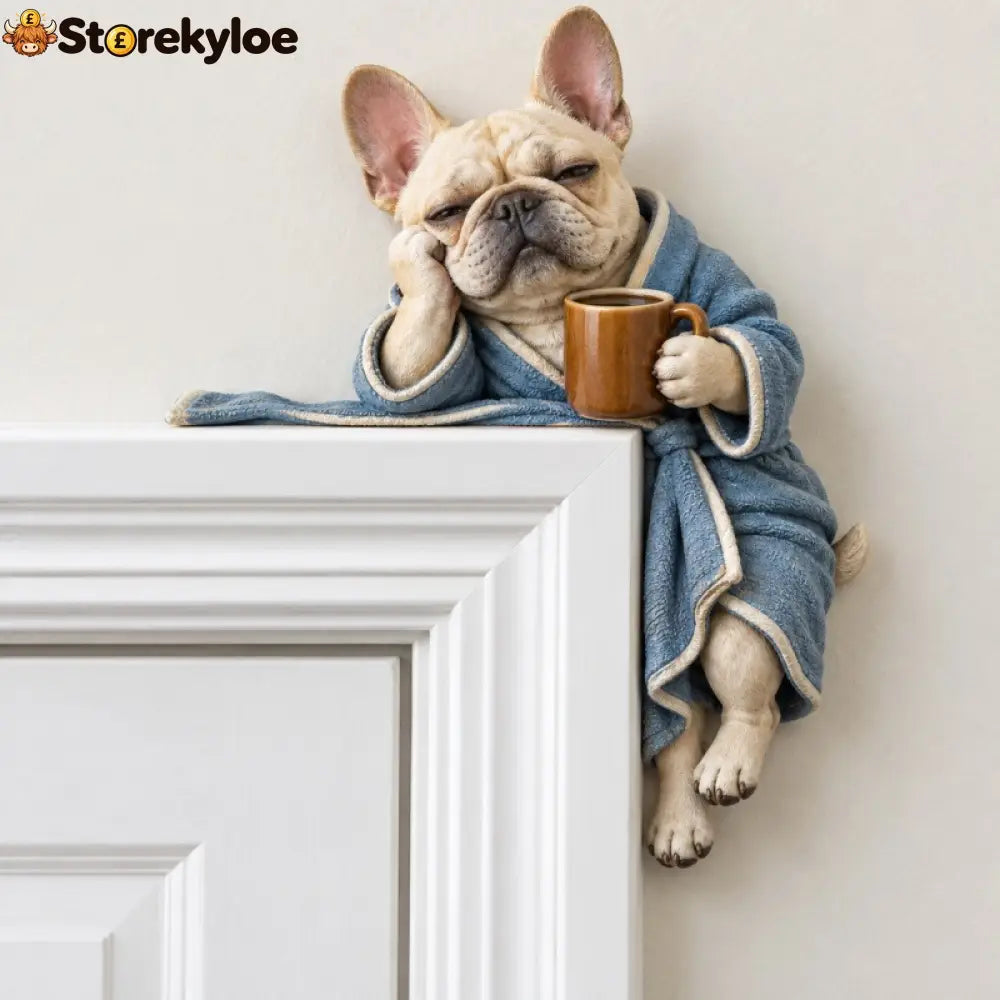 Cozy Coffee Dachshund Door Corner Topper - French Bulldog