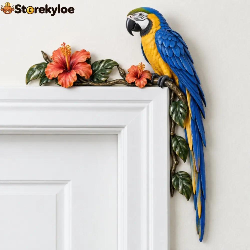Cozy Coffee Dachshund Door Corner Topper - Parrot