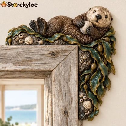 Cozy Coffee Dachshund Door Corner Topper - Sea otter