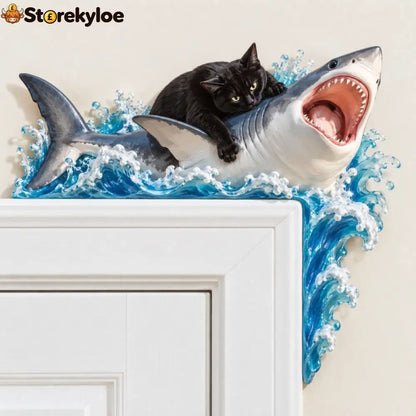 Cozy Coffee Dachshund Door Corner Topper - Shark