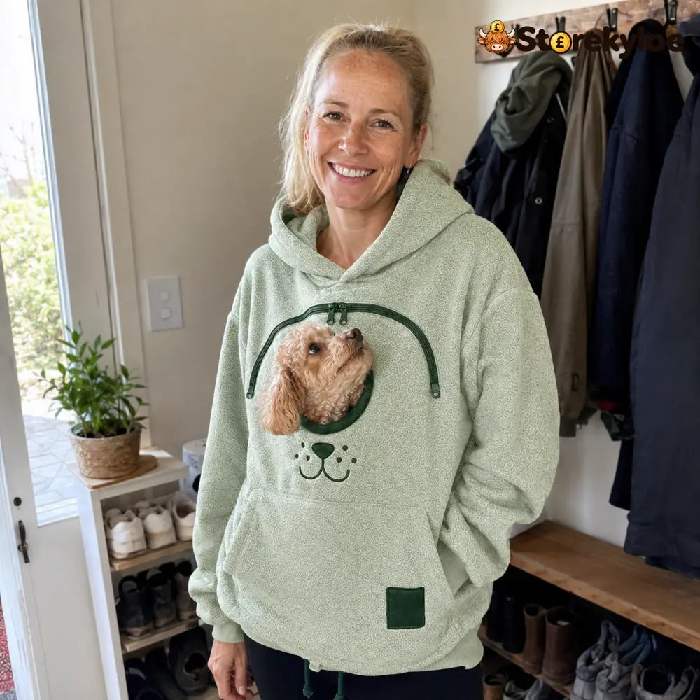 🐾 Cozy Fleece Pet Bonding Pouch Hoodie – Warm & Supportive Small Pet Carrier Clothing