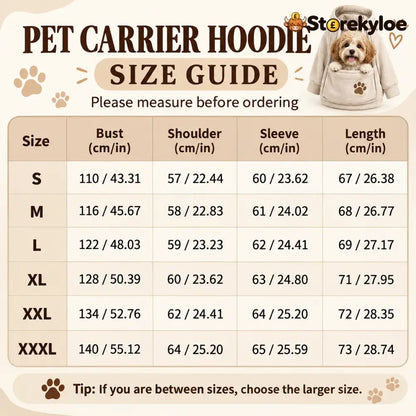 🐾 Cozy Fleece Pet Bonding Pouch Hoodie – Warm & Supportive Small Pet Carrier Clothing