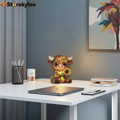 🌻🐮Creative Highland Cow Sunflower LED Night Light - ✨Buy 1