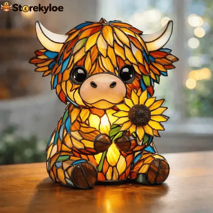 🌻🐮Creative Highland Cow Sunflower LED Night Light - ✨Buy 1