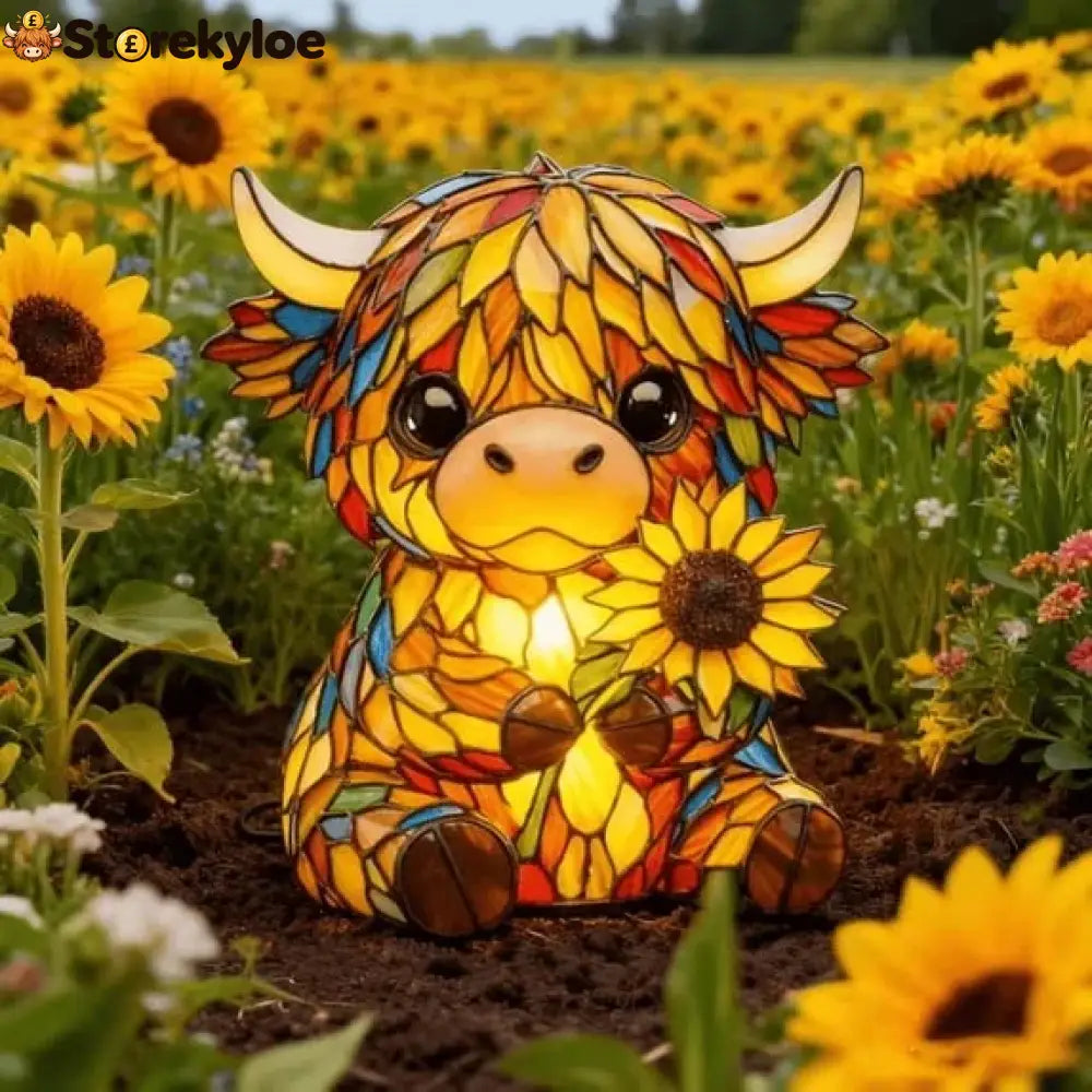 🌻🐮Creative Highland Cow Sunflower LED Night Light - ✨Buy 1