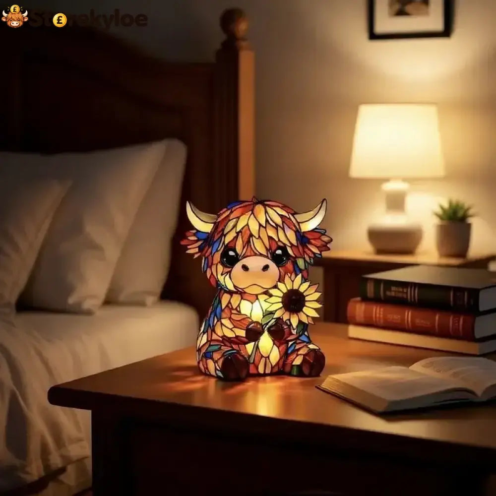 🌻🐮Creative Highland Cow Sunflower LED Night Light - ✨Buy 1