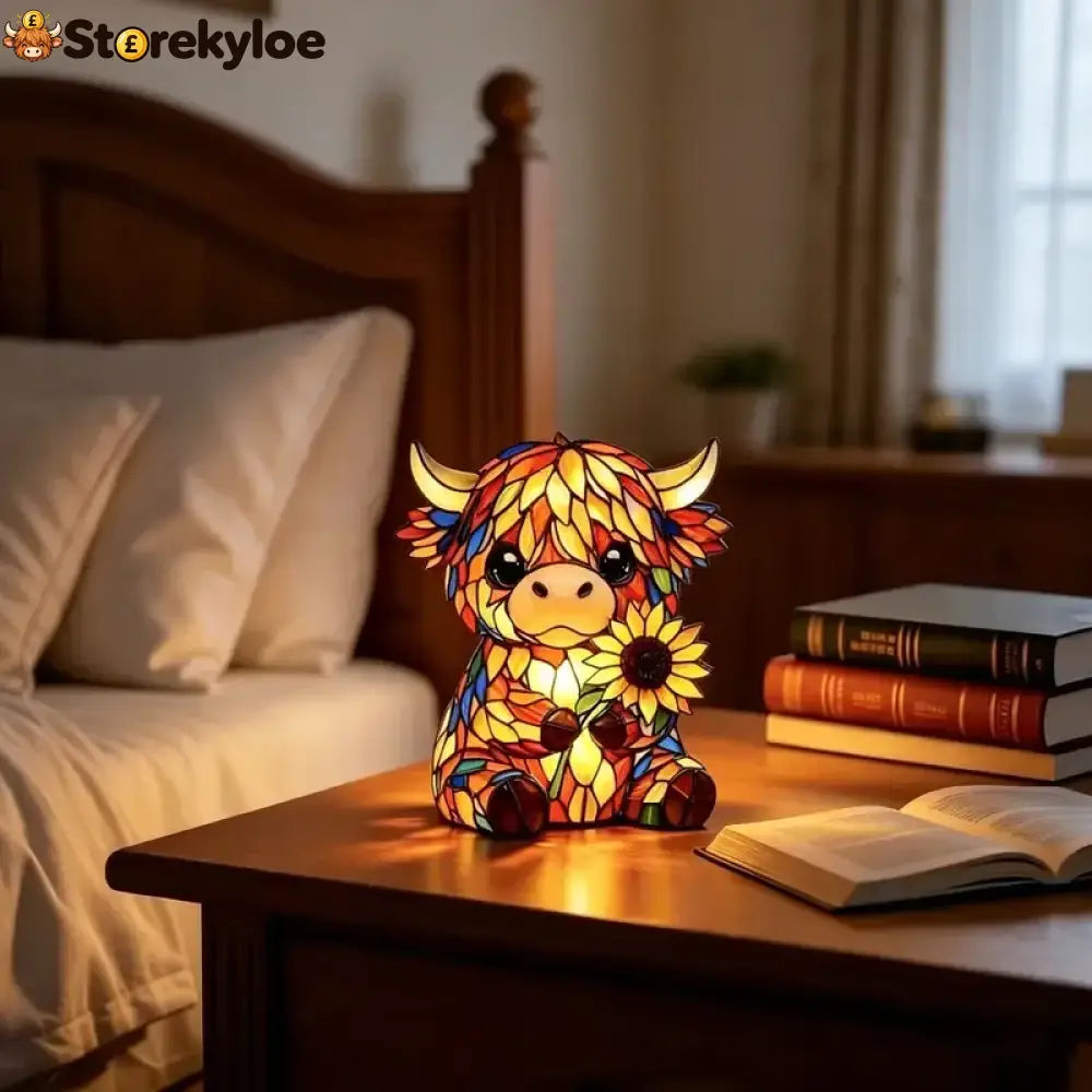 🌻🐮Creative Highland Cow Sunflower LED Night Light - ✨Buy 1
