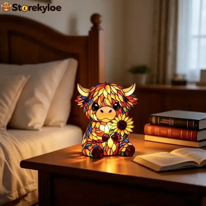 🌻🐮Creative Highland Cow Sunflower LED Night Light - ✨Buy 1