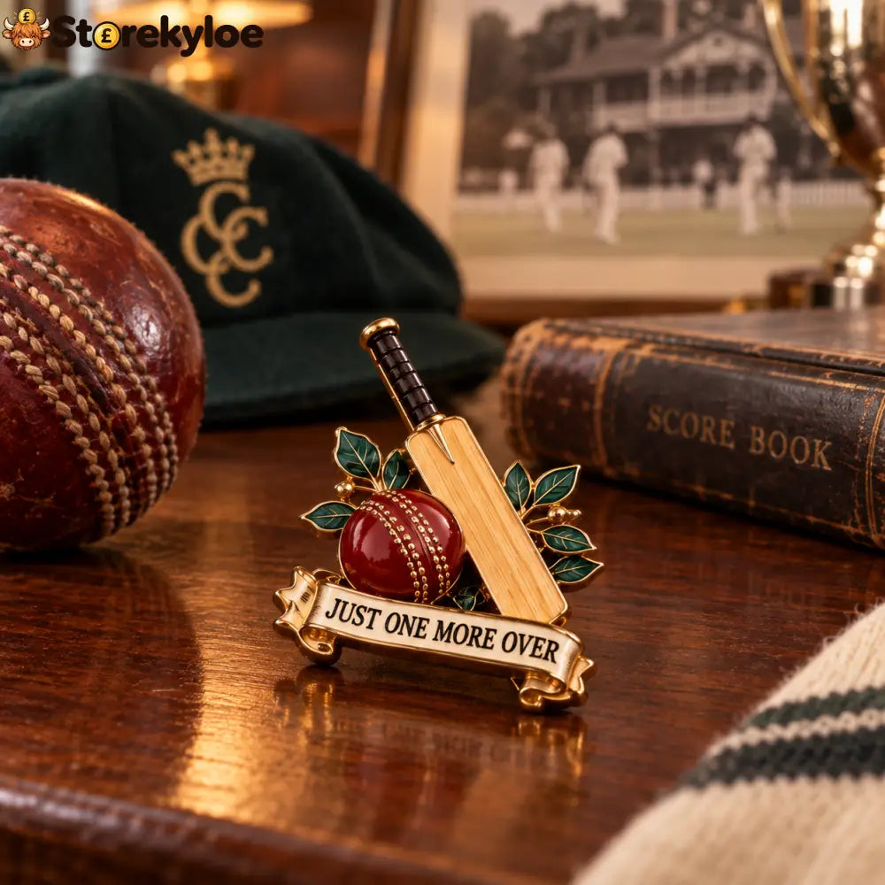🏏cricket Brooch “just One More Over” Vintage Enamel Lapel Pin - Cricket Brooch🏏