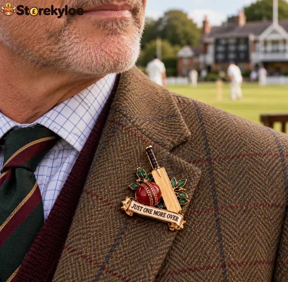 🏏cricket Brooch “just One More Over” Vintage Enamel Lapel Pin - Cricket Brooch🏏