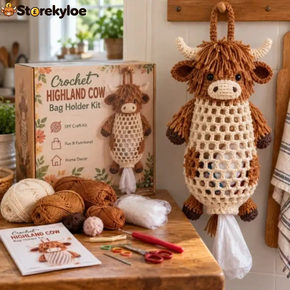Crochet Animal Bag Holder Diy Kit – Cute & Functional Hanging Storage Craft Kit