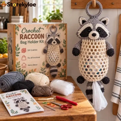 Crochet Animal Bag Holder Diy Kit – Cute & Functional Hanging Storage Craft Kit
