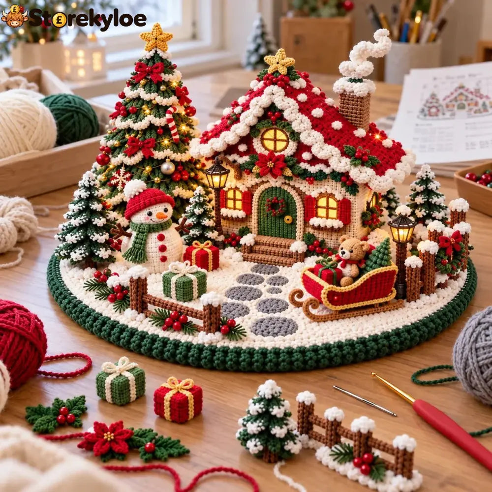 Crochet Christmas Chalet Winter Village Pattern - Amigurumi