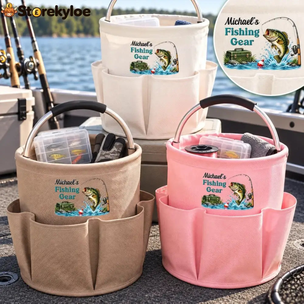 Custom Name Fishing Gear Gifts For Anglers - Personalized Tool Bag - Brown