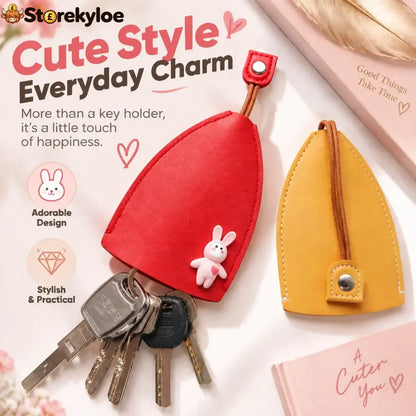 Cute Cartoon Pull-out Leather Car Key Pouch & Organizer 🐰✨