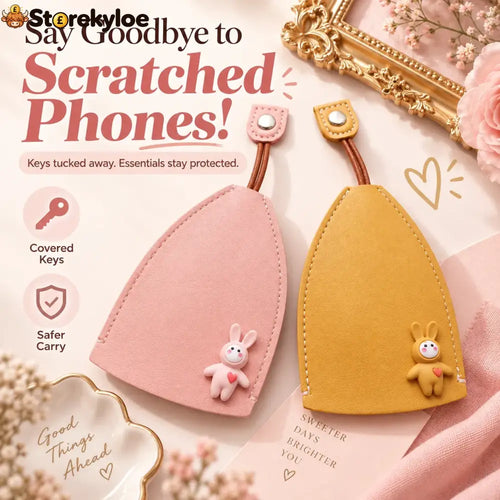 Cute Cartoon Pull-out Leather Car Key Pouch & Organizer 🐰✨