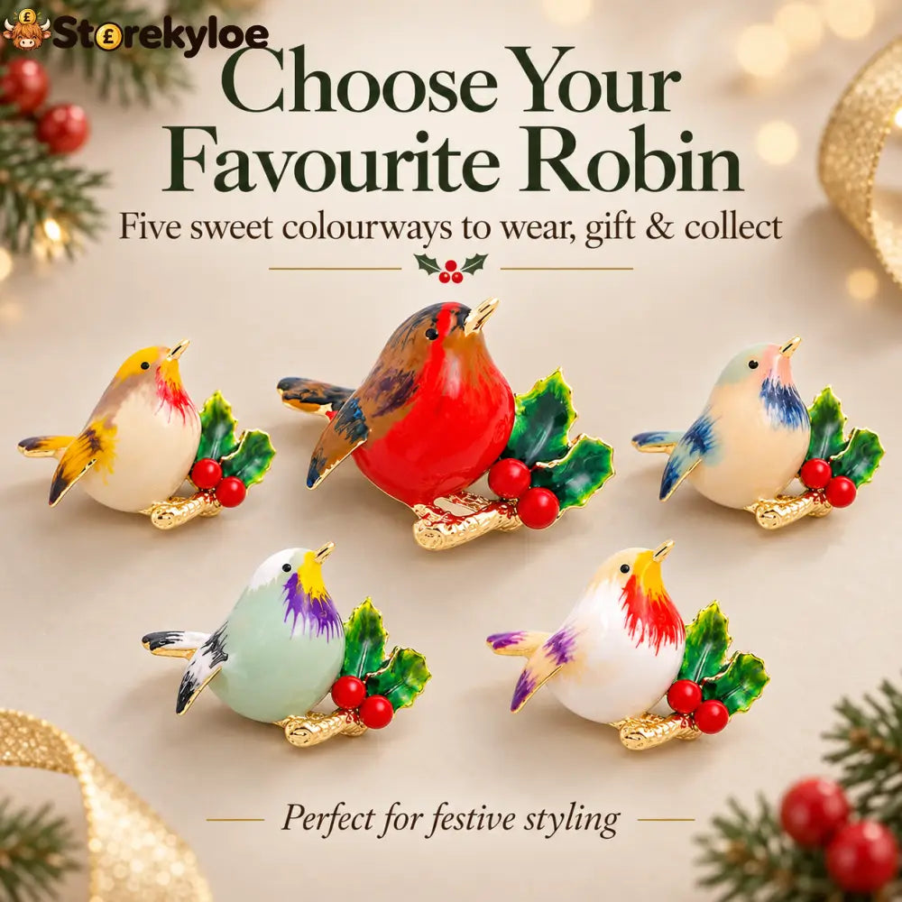 🐦cute Robin Enamel Brooch | Festive Winter Bird Pin For Holiday Outfits