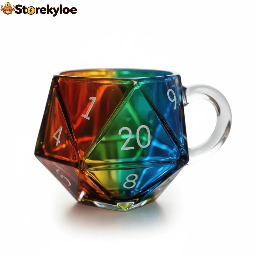 Geloho D20 Dice Glass Mug – Tabletop Gaming Inspired Drinkware
