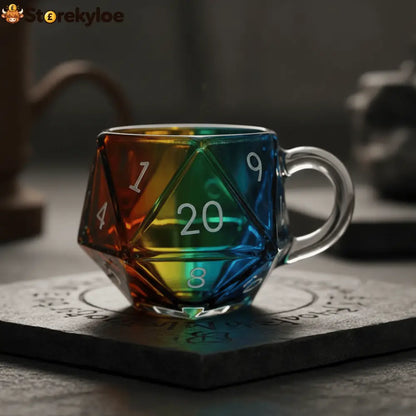 Geloho D20 Dice Glass Mug – Tabletop Gaming Inspired Drinkware