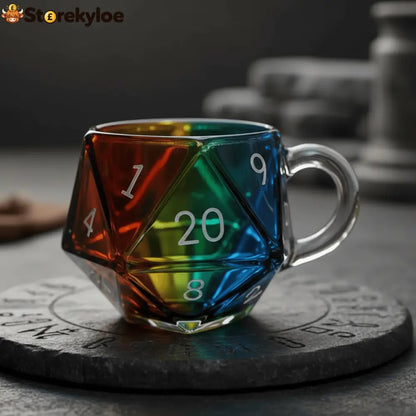 Geloho D20 Dice Glass Mug – Tabletop Gaming Inspired Drinkware
