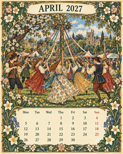 🌿 A Year of Timeless Days 2027 Wall Calendar – Storybook Gardens & Country Charm ：Afternoon tea, changing seasons and the beauty of unhurried days.