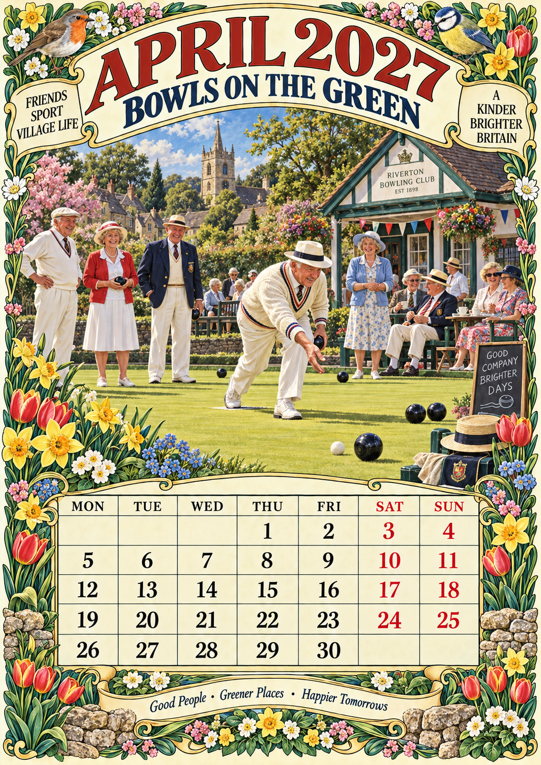 Britain at Play 2027 Wall Calendar – Leisure Days of the Sixties & Seventies ——The games, the days out, and the people who made them special.