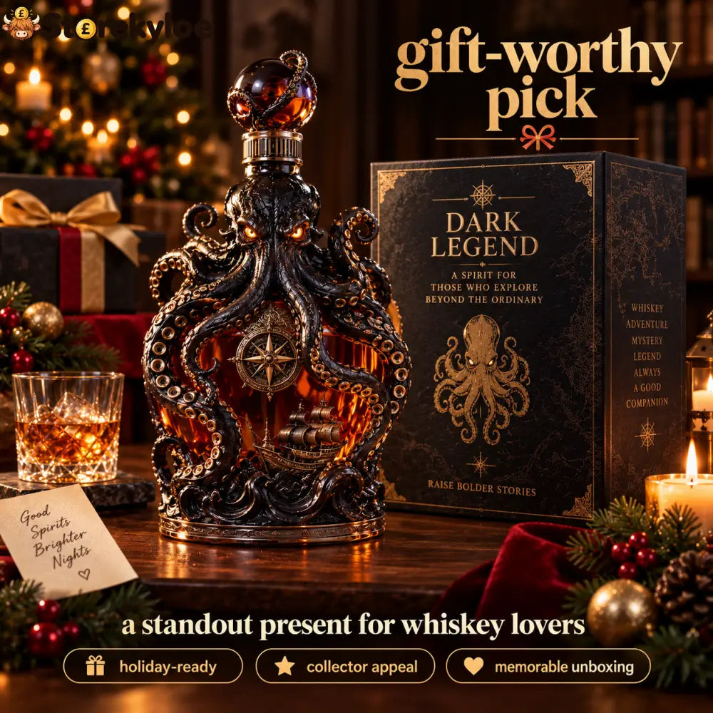 🐙Kraken Voyage Octopus Whiskey Decanter | Gothic Nautical Bar Centerpiece