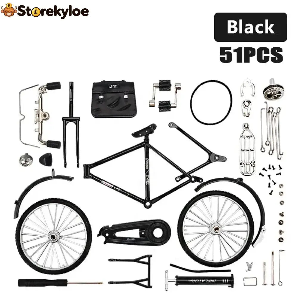🚲DIY Alloy Bicycle Model: Hand-Assembled – A Fun Hands-On Collectable - Black(DIY)