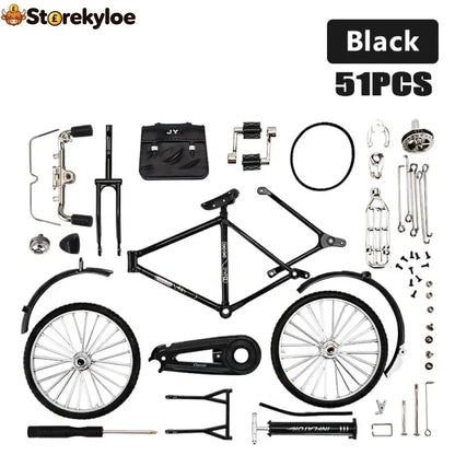 🚲DIY Alloy Bicycle Model: Hand-Assembled – A Fun Hands-On Collectable - Black(DIY)