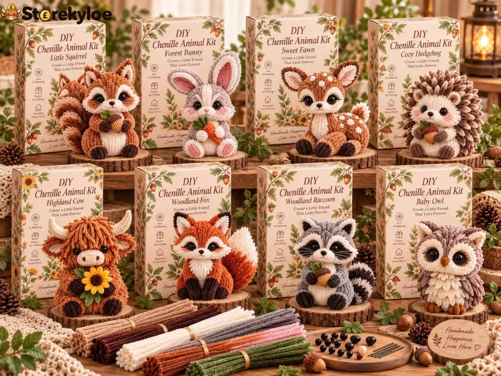 🐿️diy Chenille Animal Kit Make Your Own Woodland Friend Craft Set