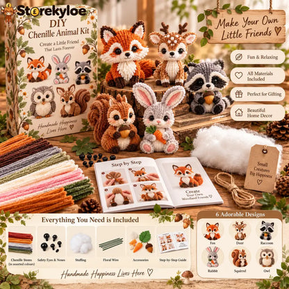 🐿️diy Chenille Animal Kit Make Your Own Woodland Friend Craft Set