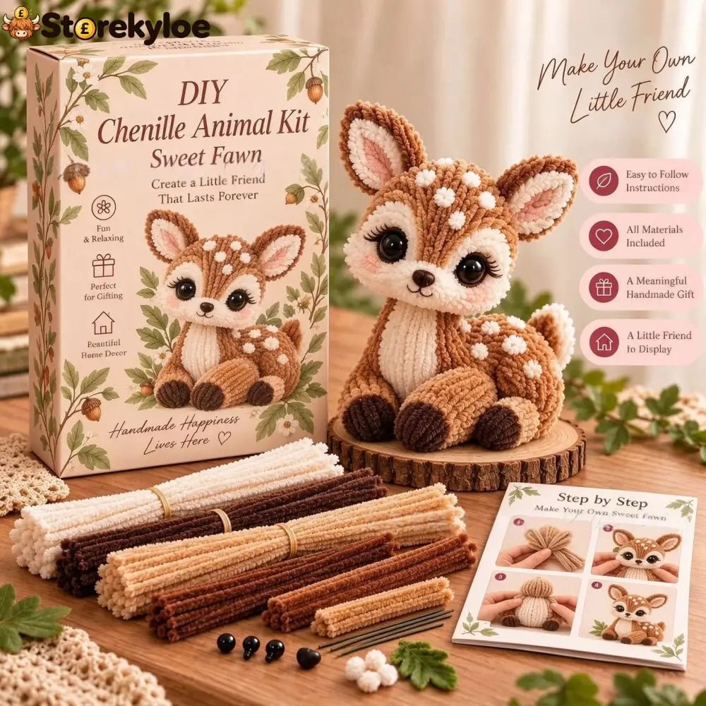 🐿️diy Chenille Animal Kit Make Your Own Woodland Friend Craft Set - Deer