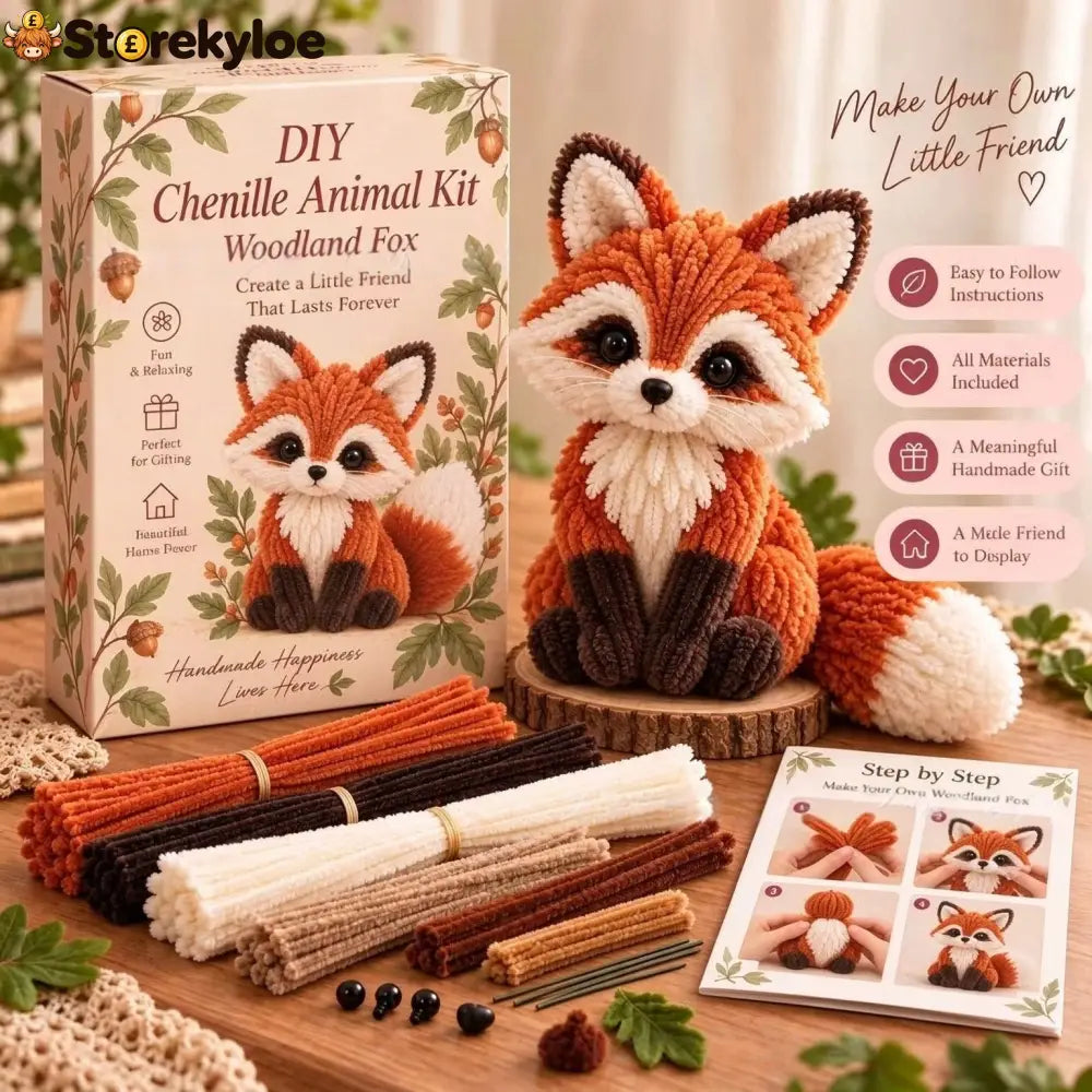 🐿️diy Chenille Animal Kit Make Your Own Woodland Friend Craft Set - Fox