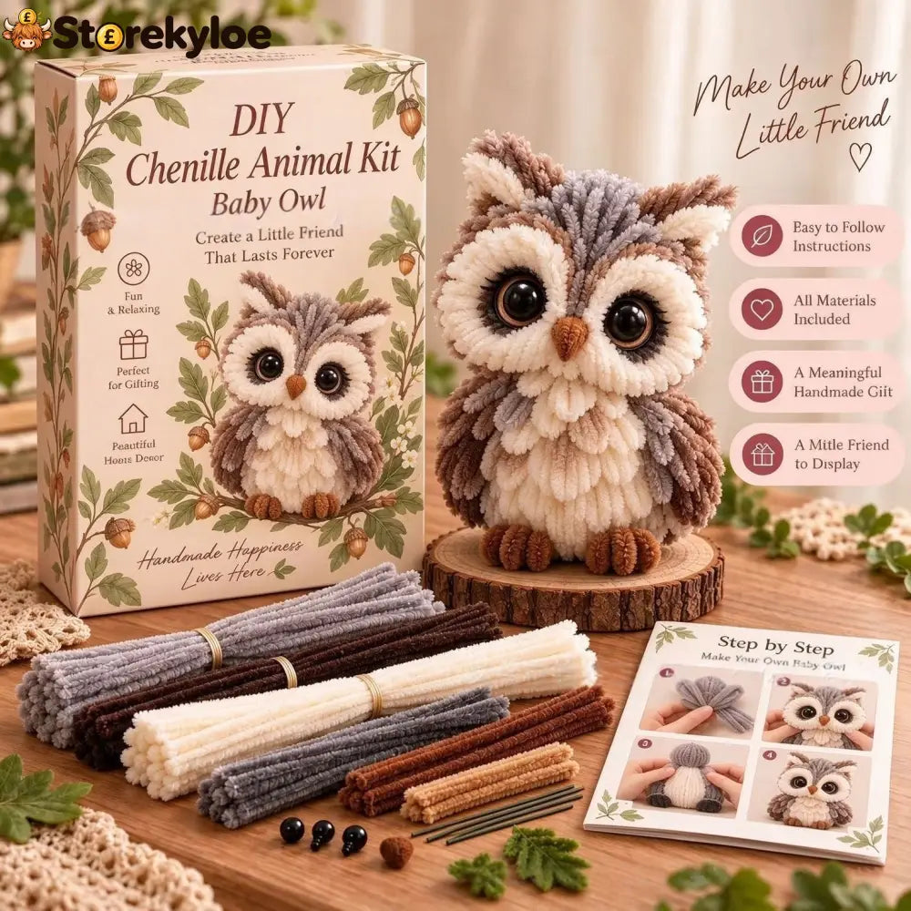 🐿️diy Chenille Animal Kit Make Your Own Woodland Friend Craft Set - Owl