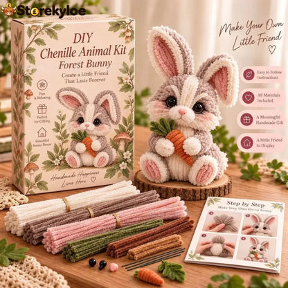 🐿️diy Chenille Animal Kit Make Your Own Woodland Friend Craft Set - Rabbit