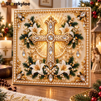🙏✝️diy Christian Pearl Artwork Kit✈️ Buy 2+ Get Free Shipping - ✝️ Radiant Cross Blessing