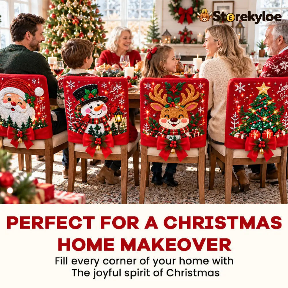 DIY Christmas Diamond Painting Chair Covers - Houseware & Kitchen