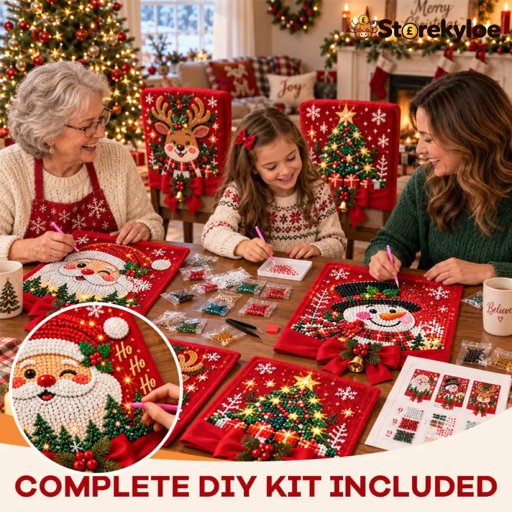 DIY Christmas Diamond Painting Chair Covers - Houseware & Kitchen