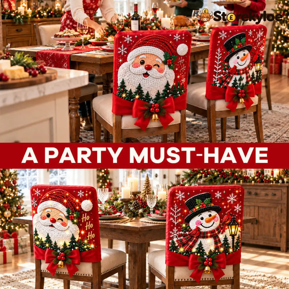 DIY Christmas Diamond Painting Chair Covers - Houseware & Kitchen