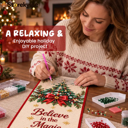 ✨ DIY Christmas Diamond Painting Table Runner Kit - Houseware & Kitchen