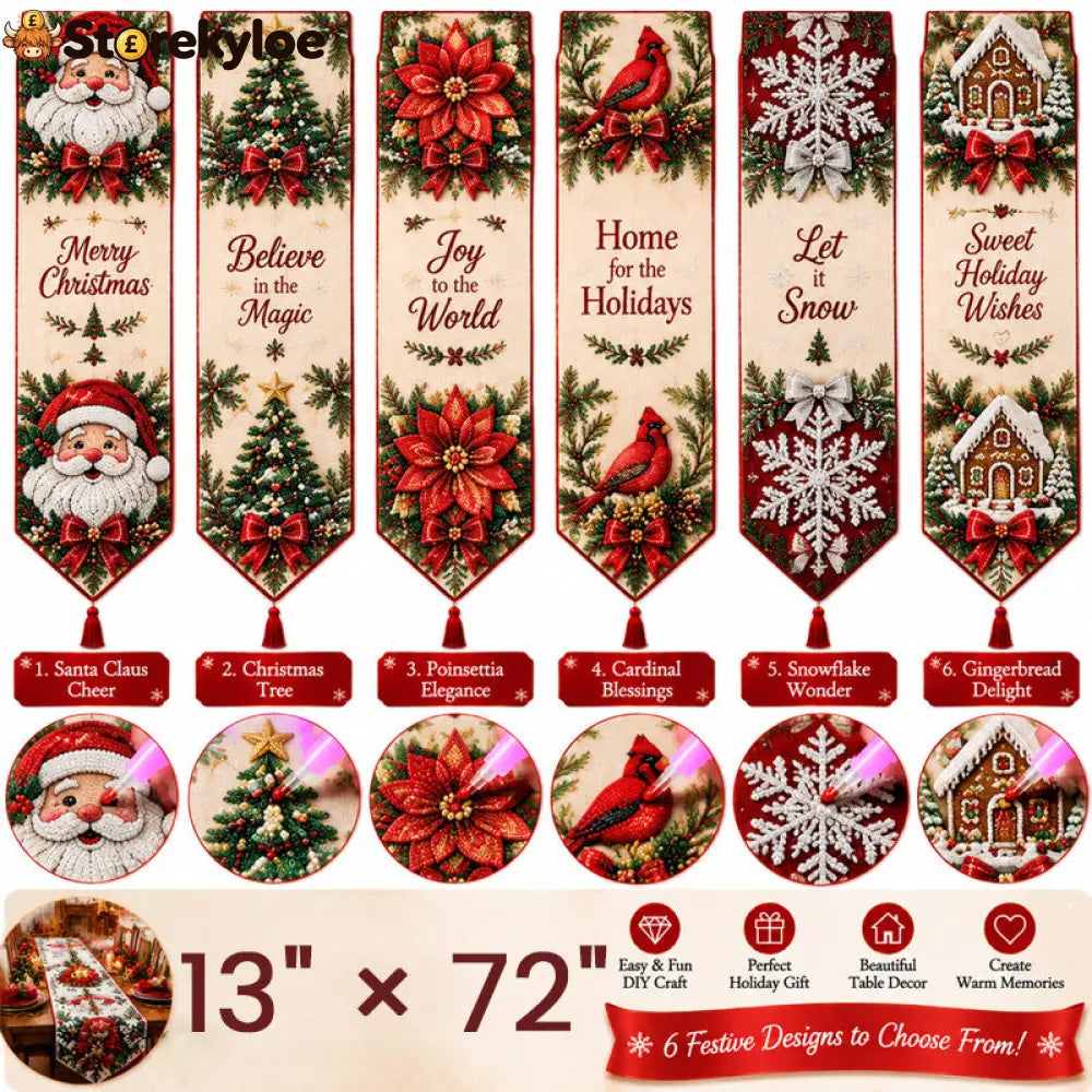 ✨ DIY Christmas Diamond Painting Table Runner Kit - Santa Claus - Houseware & Kitchen