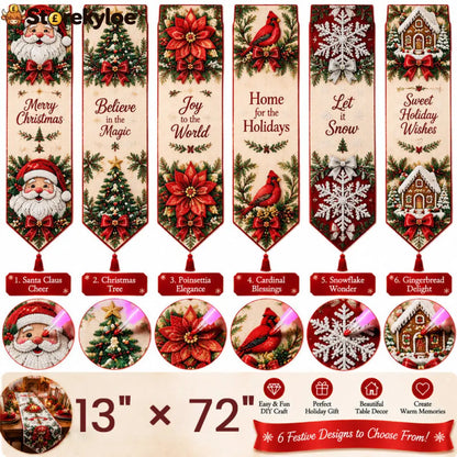 ✨ DIY Christmas Diamond Painting Table Runner Kit - Santa Claus - Houseware & Kitchen