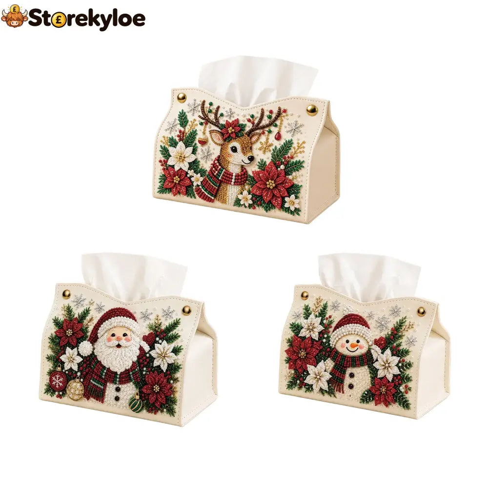 Diy Christmas Diamond Painting Tissue Box Special-shaped Pearl Rhinestones Handmade Holiday Home Decor Craft Kit