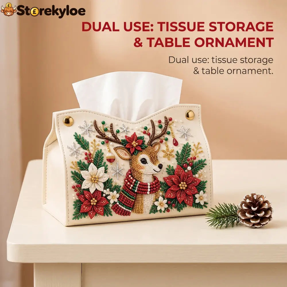 Diy Christmas Diamond Painting Tissue Box Special-shaped Pearl Rhinestones Handmade Holiday Home Decor Craft Kit