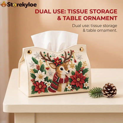 Diy Christmas Diamond Painting Tissue Box Special-shaped Pearl Rhinestones Handmade Holiday Home Decor Craft Kit