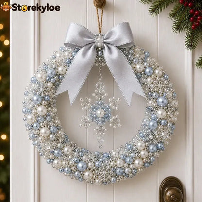 DIY Christmas Pearl Beaded Wreath Kit - Winter Snowflake - Craft Kits